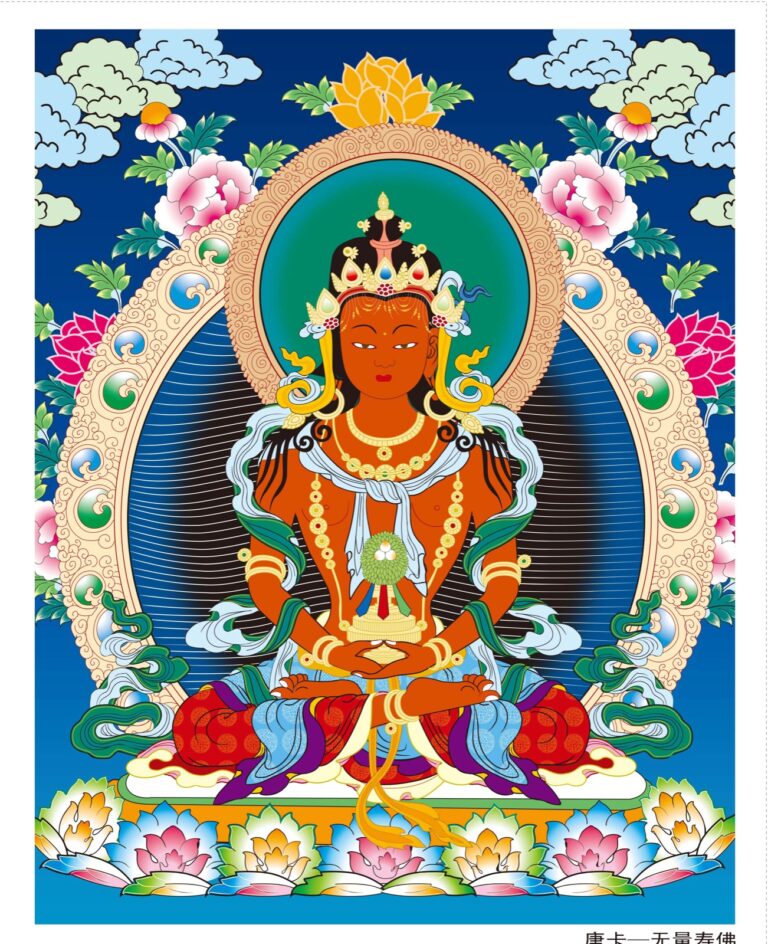 Amitayus Thangka: Longevity Symbols and Identification