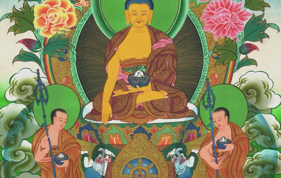 Shakyamuni Buddha Thangka: Earth-Touching Gesture and Symbols