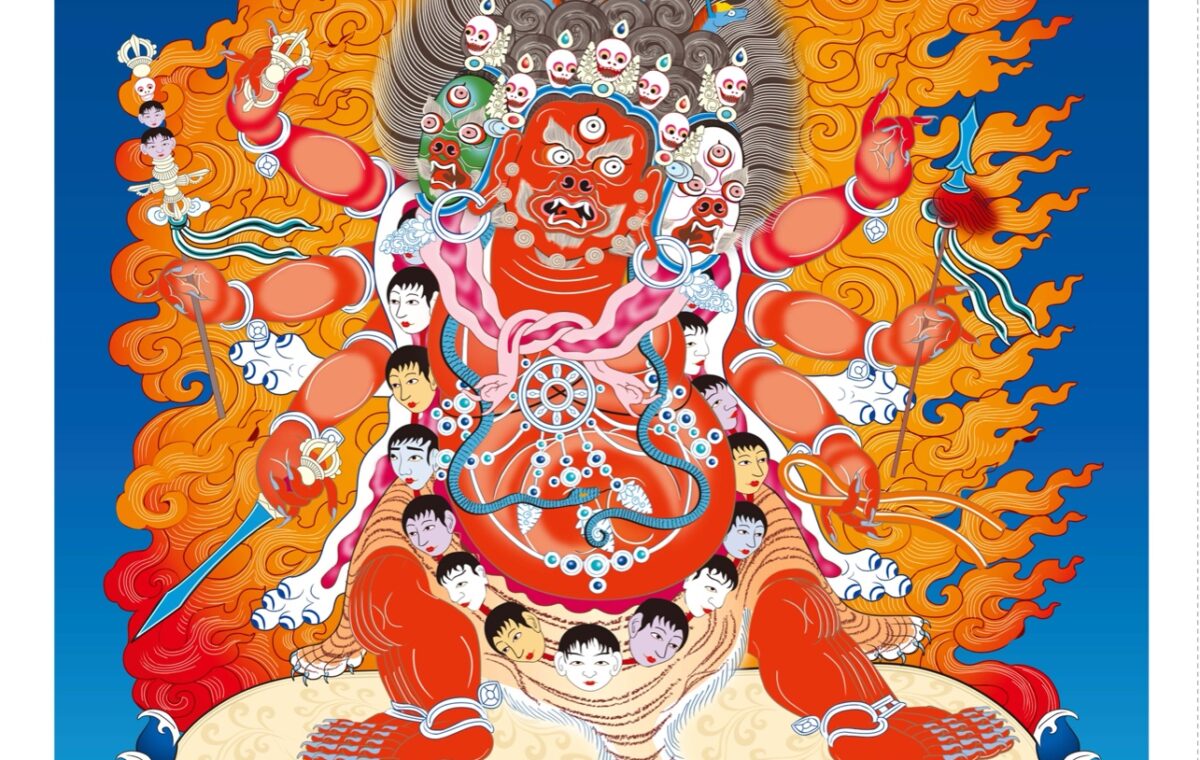 Hayagriva Thangka: Horse Heads and Wrathful Symbols
