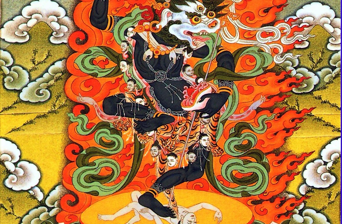 Simhamukha Thangka: Lion Face and Dakini Symbols