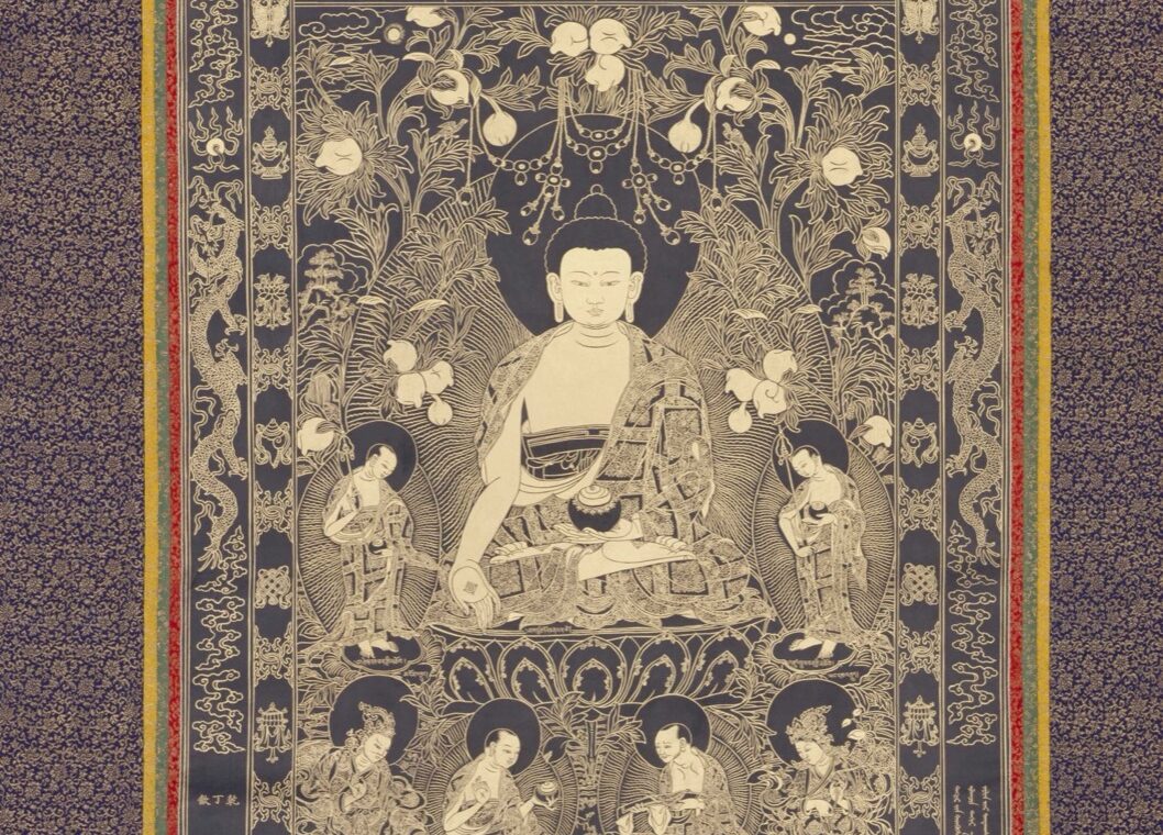 Sikhin Buddha Thangka: How Four Languages Frame the Image