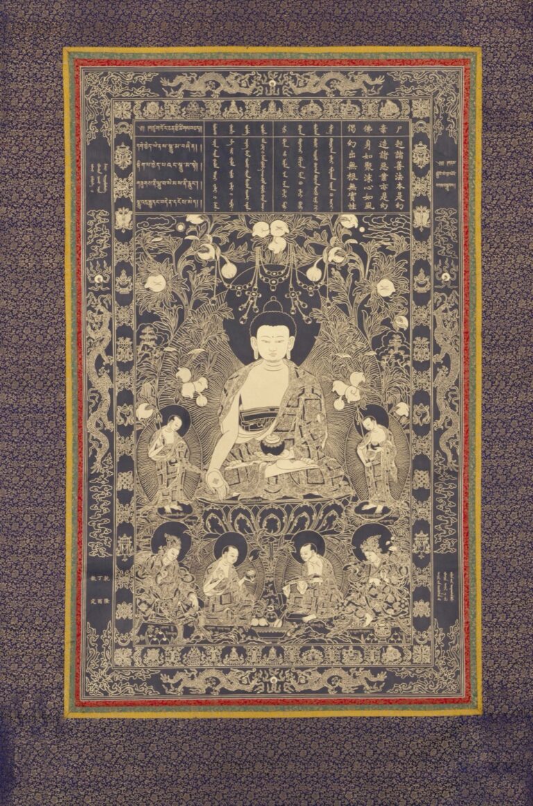 Sikhin Buddha Thangka: How Four Languages Frame the Image
