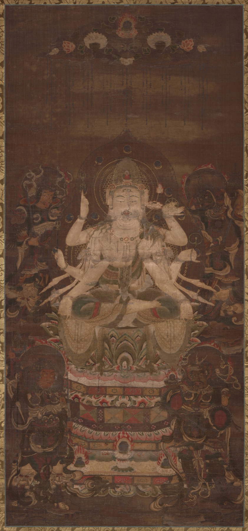 Cundi Avalokiteshvara with eight arms and Four Heavenly Kings, TK0630